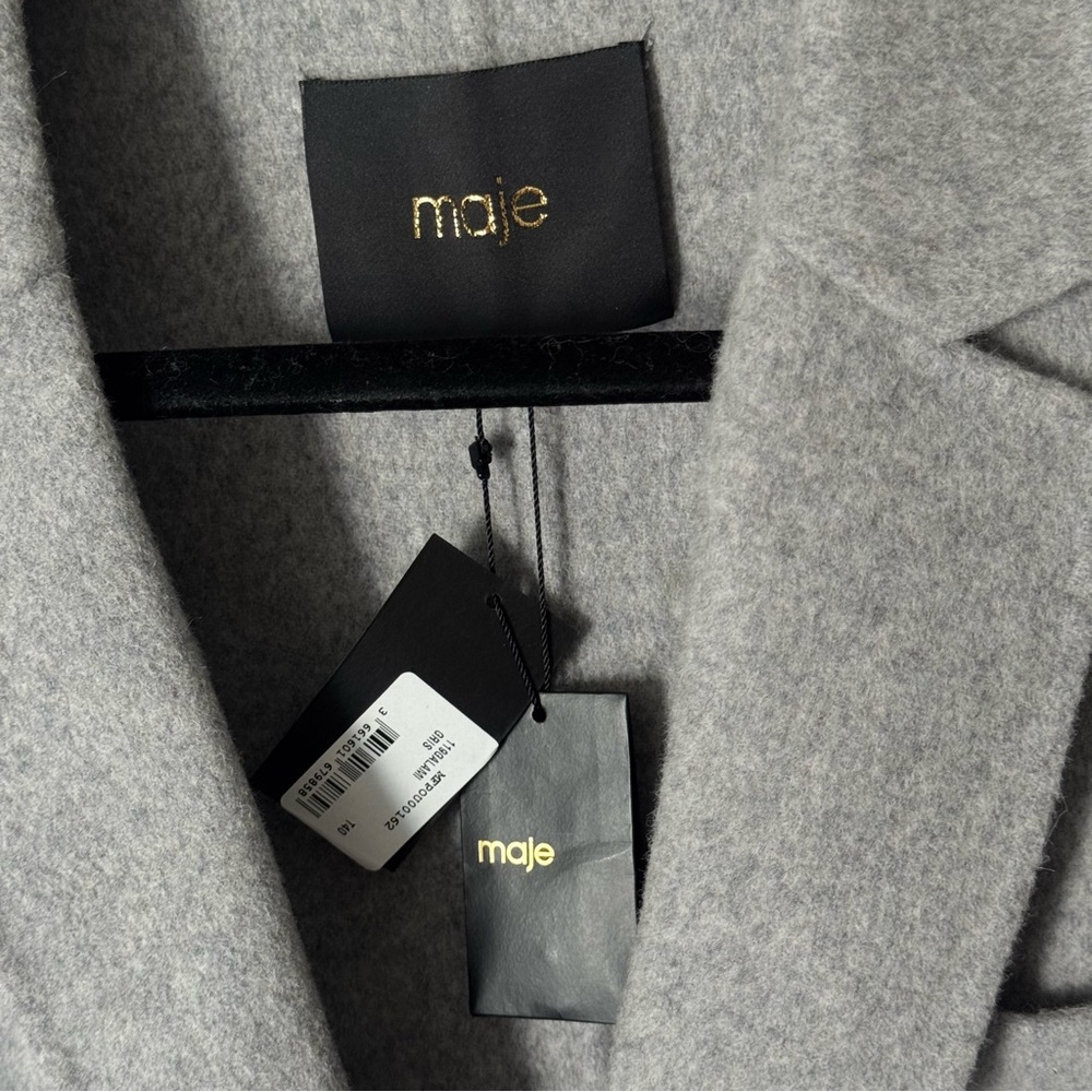 Maje Classic Gray Wool Coat - Picture 4 of 9